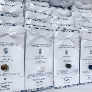 מיקס אבני חן על גלויה מעוצבת עם ברכת מזמור לתודה ו״יברך ה׳ וישמרך..״
